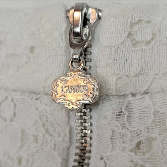 L'Amour by Nanette Lepore Ivory Lace Mini Skirt, Sz XL - Picture 4 of 6